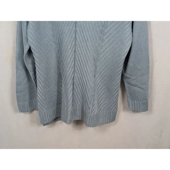 Calvin Klein Relaxed Cowl Neck Knit Sweater Blue Women's Size Large - Picture 7 of 15